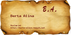 Berta Alina névjegykártya